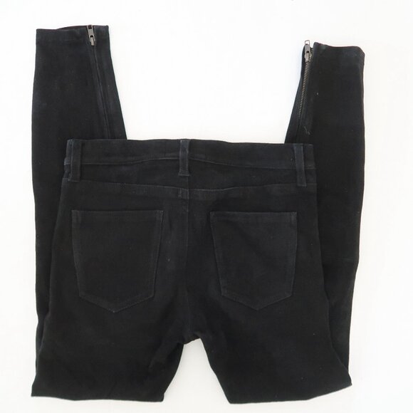 CURRENT ELLIOTT The Silverlake Skinny suede leather pants sz 26 ankle zips - Picture 6 of 9